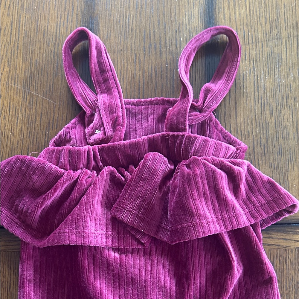 Laura Ashley Velour Ruffle Romper - Picture 4 of 4